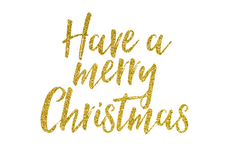 Christmas gold glitter lettering messageの写真素材