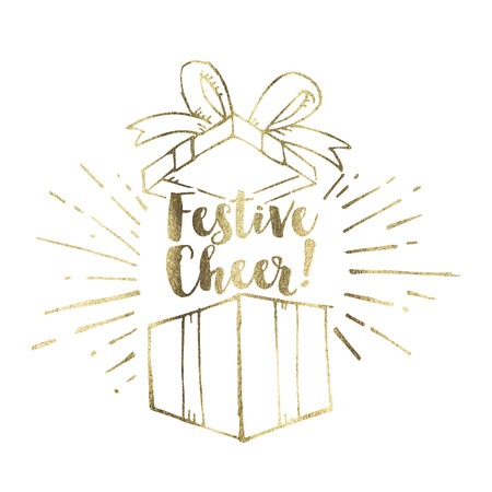 Hand drawn Christmas present backgroundの写真素材