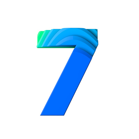 Number 7. Layered wave effect character type. 3D Renderingの写真素材