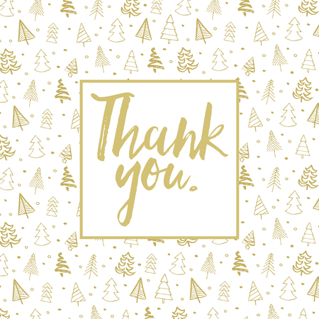 Hand drawn Christmas tree background with messageのイラスト素材