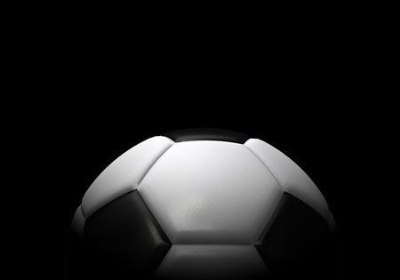 Soccer football against a black background. 3D Rendering