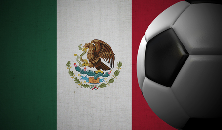 Soccer football against a Mexico flag background. 3D Renderingの写真素材
