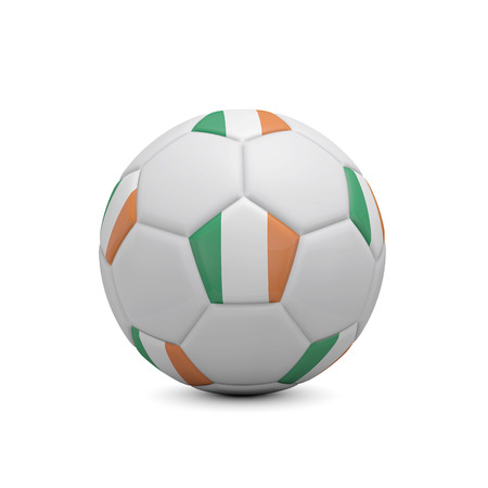 Soccer football with Ireland flag. 3D Renderingの写真素材