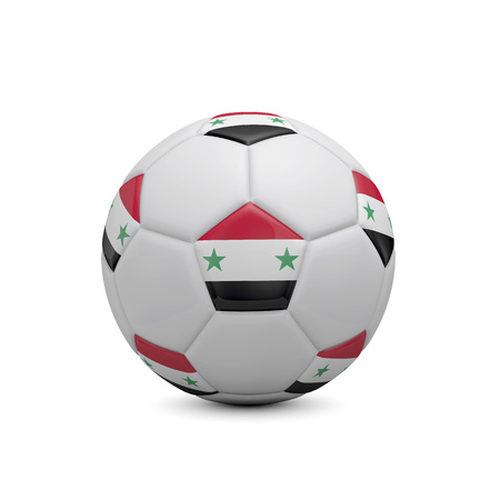 Soccer football with Syria flag. 3D Renderingの写真素材