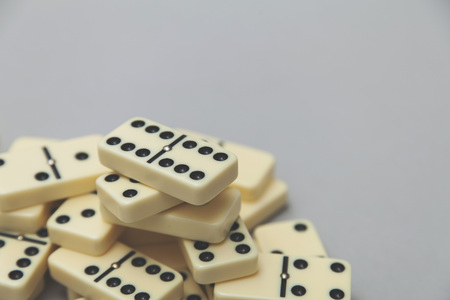 Domino background. Business strategy conceptの写真素材