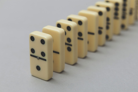 Domino background. Business strategy conceptの写真素材