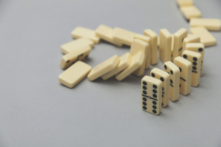 Domino background. Business strategy concept