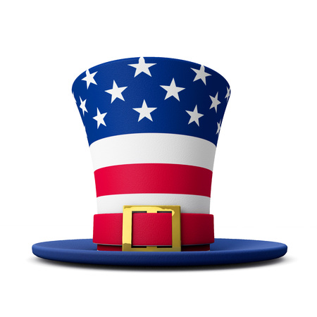 United States Uncle Sam stars and stripes hat. 3D Renderingの写真素材