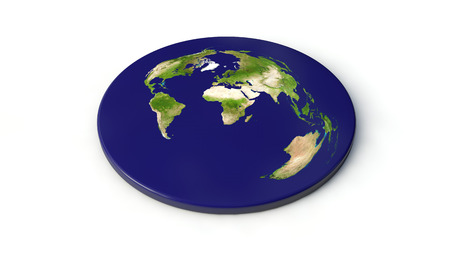 Flat earth concept. 3D Rendering.の写真素材