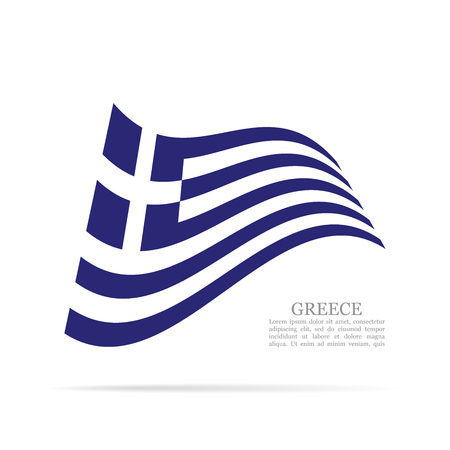 Greece national flag waving icon.のイラスト素材
