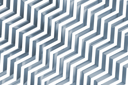 Geometric zig zag pattern background. 3D rendering