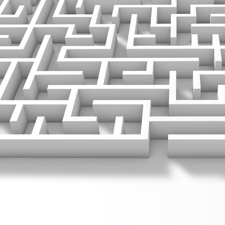 Complex maze structure. Business problems and solution concept. 3D Renderingの写真素材