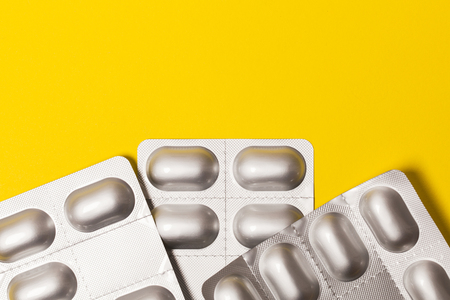 Blister drug pack of medical tabletsの写真素材