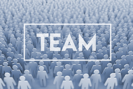 Teamwork. Large group of stick figure people. 3D Renderingの写真素材