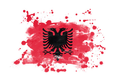Albania flag grunge painted backgroundの写真素材