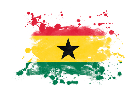 Ghana flag grunge painted backgroundの写真素材