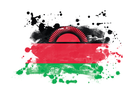 Malawi flag grunge painted backgroundの写真素材