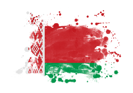 Belarus flag grunge painted backgroundの写真素材