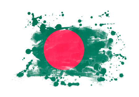 Bangladesh flag grunge painted backgroundの写真素材