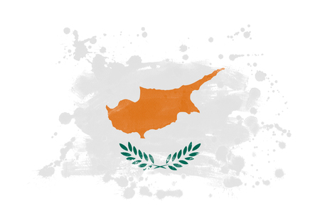 Cyprus flag grunge painted backgroundの写真素材
