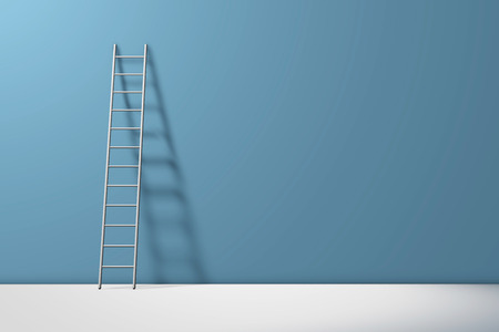 Step ladder against a wall. Growth, future, development concept. 3D Renderingの写真素材