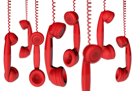 Vintage telephone handset receiver background. 3D renderingの写真素材