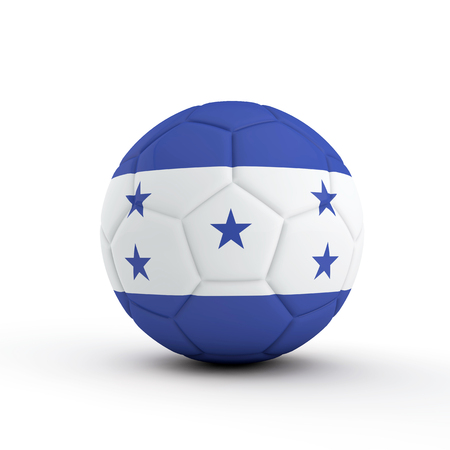 Honduras flag soccer football against a plain white background. 3D Renderingの写真素材