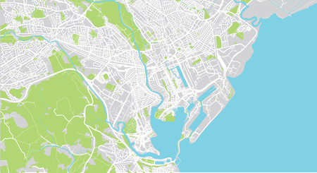 Urban vector city map of Cardiff, Walesのイラスト素材