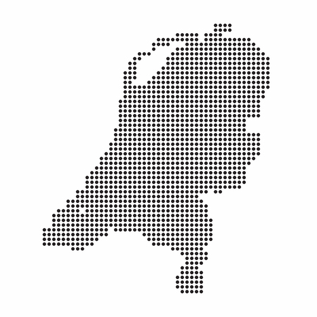 Netherlands country map made from abstract halftone dot pattern.のイラスト素材