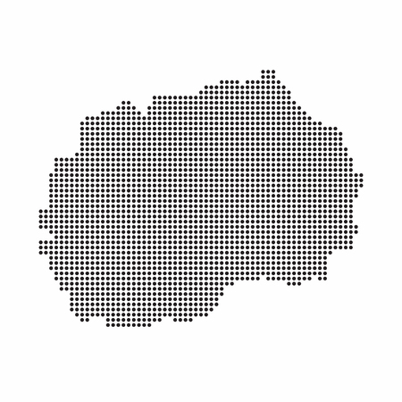 Macedonia country map made from abstract halftone dot pattern.のイラスト素材