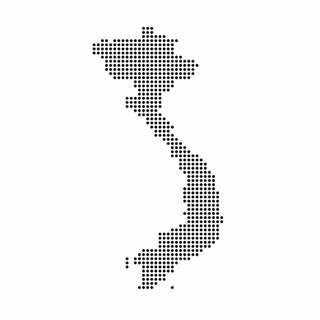 Vietnam country map made from abstract halftone dot patternのイラスト素材