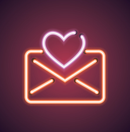 Valentines neon love message vector signの写真素材
