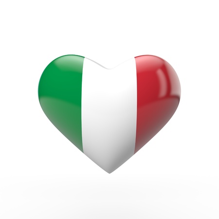 Italy heart flag. 3D renderingの写真素材