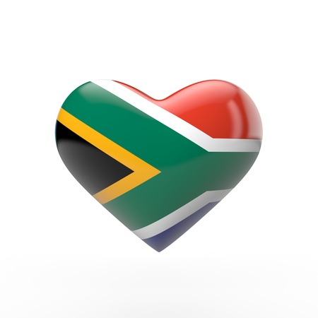 South Africa heart flag. 3D renderingの写真素材