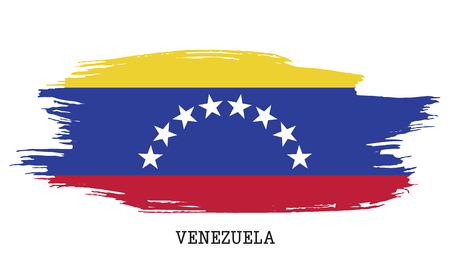 Venezuela flag vector grunge paint stroke illustration.のイラスト素材