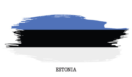 Estonia flag vector grunge paint stroke illustration.のイラスト素材