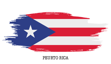 Peurto Rica flag vector grunge paint strokeのイラスト素材