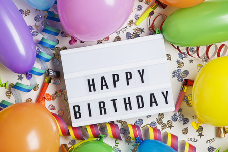 Party celebration background with a message on a lightboxの写真素材