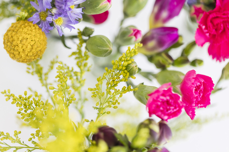 Beautiful bouquet of bright springtime flowersの写真素材