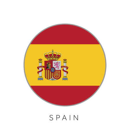 Spain flag round circle vector iconのイラスト素材