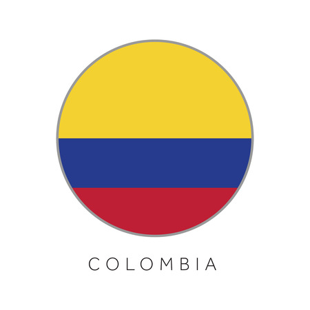 Colombia flag round circle vector iconのイラスト素材