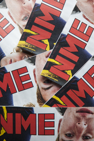 LONDON, UK - March 10th 2018: New Musical express magazine or NME front cover. The last printed edition was published in March 2018のeditorial素材