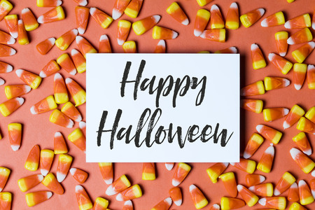 halloween holiday background with messageの写真素材