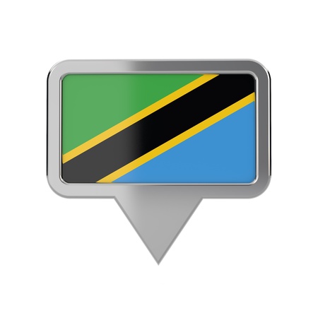 Tanzania flag location marker icon. 3D Renderingの写真素材
