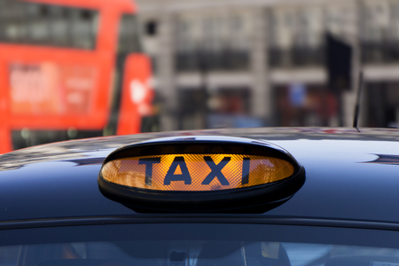 Cloce up of an illuminated taxi signの写真素材