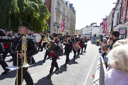 WINDSOR, UK - MAY 17th 2018: A full dress rehearsal with the armed forces for the Royal wedding of Prince Harry and Meghan Markle which takes place in Windsorのeditorial素材