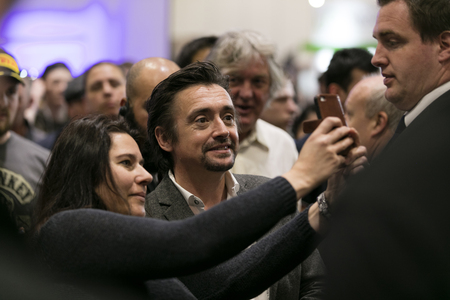 LONDON, UK - MAY 19th 2018: Television presenter Richard Hammond visit the Confused.com London motor show at the Excel convention centreのeditorial素材
