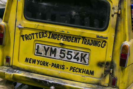 LONDON, UK - MAY 18th 2018: Only fools and horses van at the confused.com London motor show at the excel convention centre. The show is the UK's largest automotive retail eventのeditorial素材