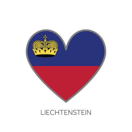 Liechtenstein flag romance love heart shaped vector iconのイラスト素材