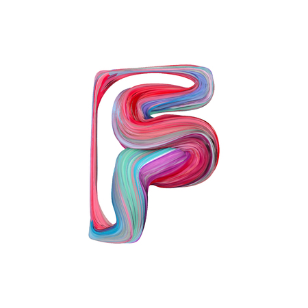 Letter F abstract alphabet. 3D Renderingの写真素材